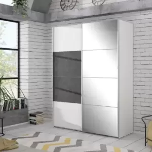 Image of FWStyle Olivia 170cm Wide Sliding Wardrobe 1 Glass Door Braking System