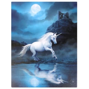 Image of Small Moonlight Unicorn Canvas Picture by Anne Stokes