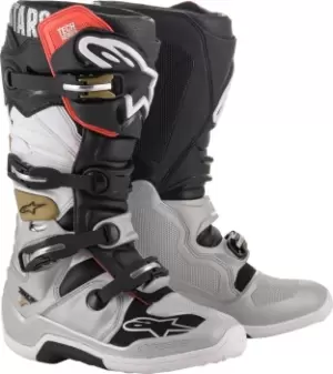 Image of Alpinestars Tech 7 Motocross Boots, black-silver, Size 42, black-silver, Size 42