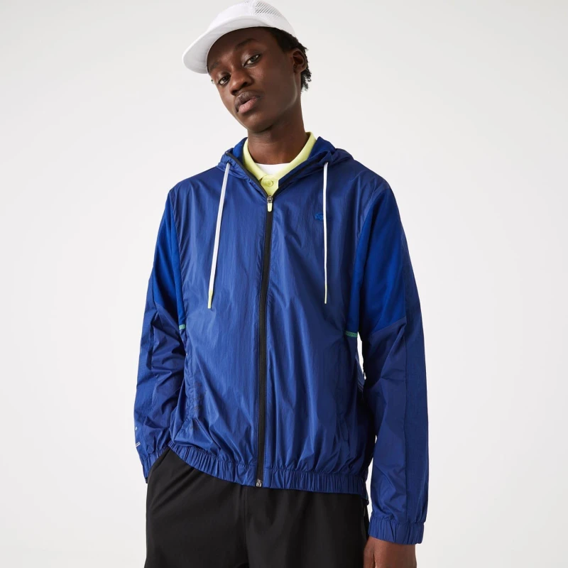 Image of Lacoste Colour-Block Windbreaker Blue male S/M