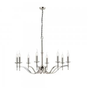 Image of 8 Light Chandelier Polished Nickel Plate Finish, E14
