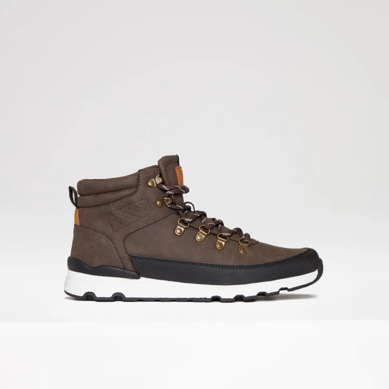 Image of Threadbare Contrast Sole Hiker Boots - Brown Brown 7