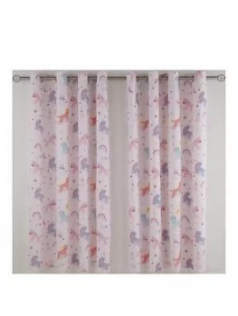 Image of Catherine Lansfield Magical Unicorns Eyelet Curtains
