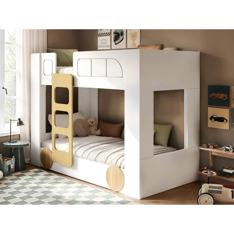 Image of Flair Eloise Bus Bunk Bed White Size: Single White Unisex Single