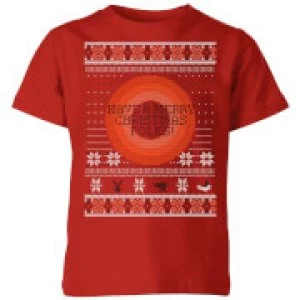 Image of Looney Tunes Knit Kids Christmas T-Shirt - Red - 3-4 Years