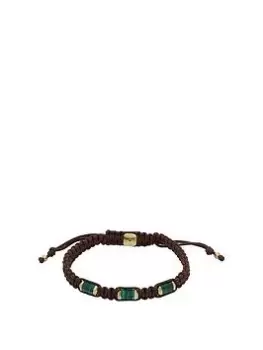Image of Fossil Mens Gold Tone Bracelet, Black, Men