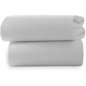 Image of 2 Pack Cotton Fitted Pram/Crib Sheets - Grey - Grey - Clair De Lune