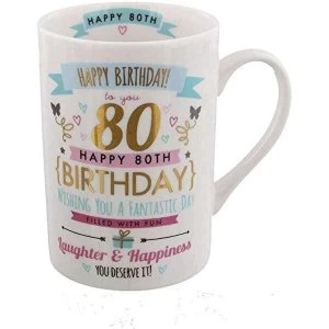 Image of Signography Pink & Gold 80th Birthday Mug