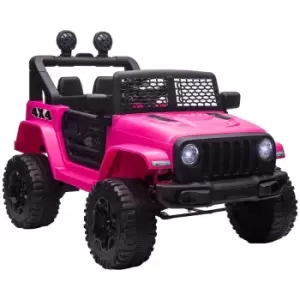 Image of Homcom 12V Kids Electric Ride-on Off-road Truck With Remote Control - Pink