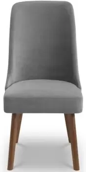 Image of Julian Bowen Huxley Dusk Grey Curved Fabric Dining Chair