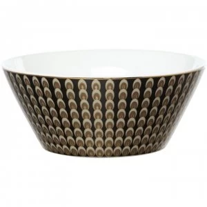 Image of Biba Deco peacock serving bowl - Black & Gold