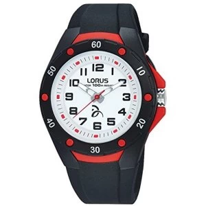Image of Lorus R2363LX9 Childrens Novak Djokovic Foundation Watch - Black & Red
