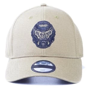 Image of Doom - Slayers Club Logo Unisex Adjustable Curved Bill Cap - White