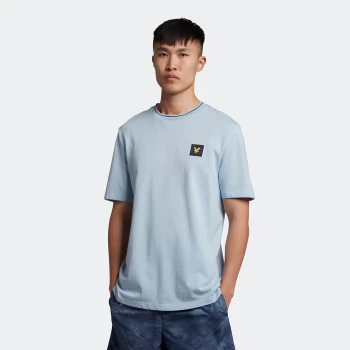 Image of Mens Casuals Tipped T-Shirt - Opal Blue - L