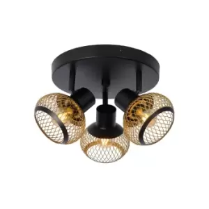 Image of Lucas Modern Ceiling Spotlight - 3xE14 - Matt Gold, Brass