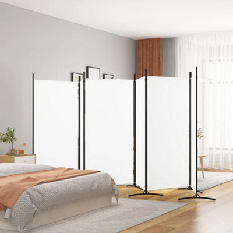 Image of VIDAXL Vidaxl - 6-Panel Room Divider White 520x180cm Fabric 350270