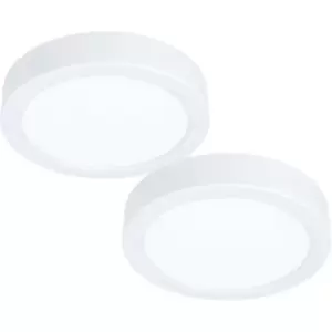 Image of 2 PACK Wall / Ceiling Light White 160mm Round Surface Mounted 10.5W LED 3000K