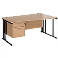 Image of Dams International Wave Desk MCM16WRP2KB 1,600 x 725 x 800 - 990 mm