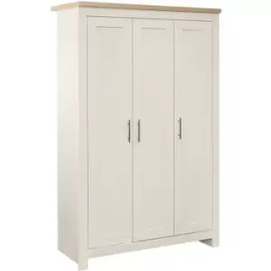 Image of Birlea - Highgate 3 Door Wardrobe - Cream & Oak - Farmhouse Style