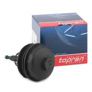 Image of TOPRAN Cover, oil filter housing 502 332 BMW,3 Limousine (E46),5 Limousine (E60),5 Touring (E61),5 Limousine (E39),3 Touring (E46),3 Coupe (E46)