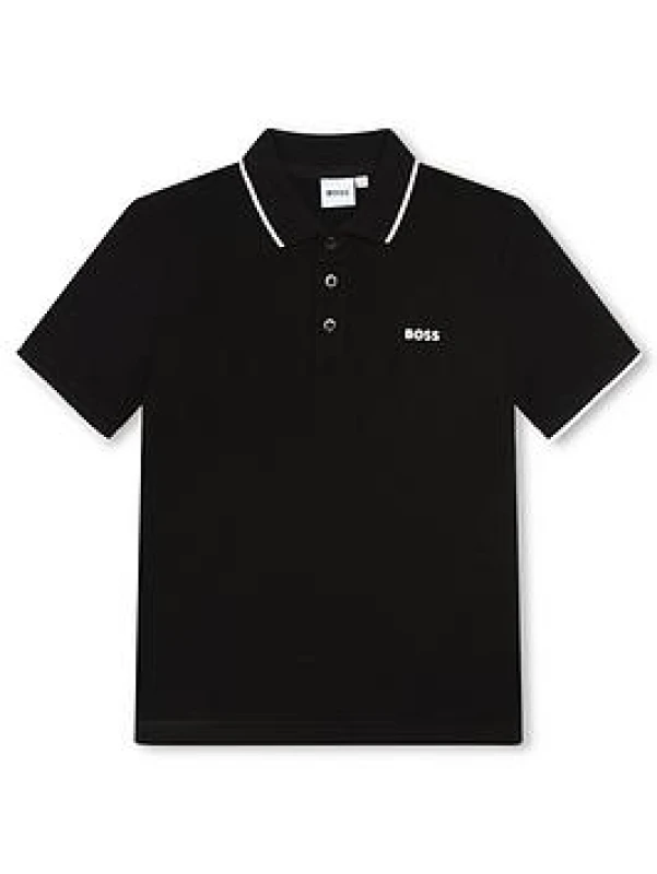 Image of Boss Small Logo Polo Shirt Juniors - Black 9 - 10 Years