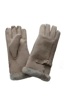 Image of Buckle Detail Sheepskin Gloves