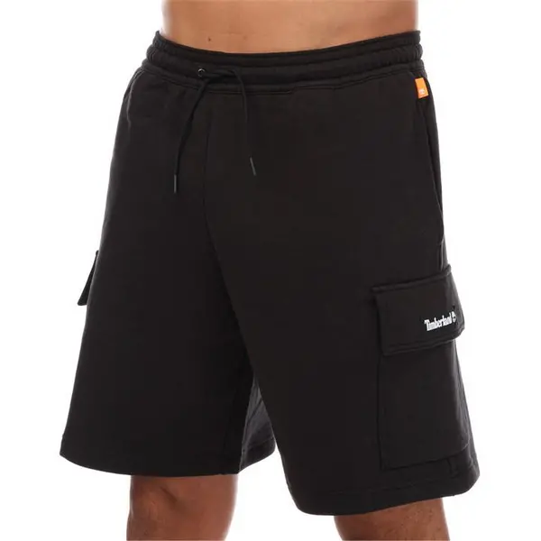 Image of Timberland Badge Cargo Sweat Shorts - Black S