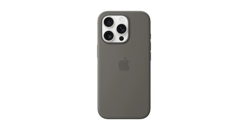 Image of Apple Silicone Case with MagSafe for iPhone 16 Pro - Stone Grey
