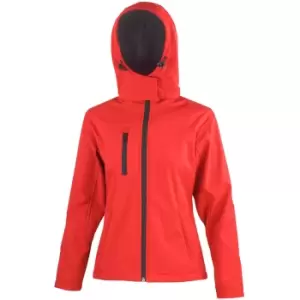 Image of Result Core Womens/Ladies Lite Hooded Softshell Jacket (S) (Red/Black)