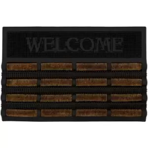 Image of JVL - Nimbus Rubber Coir Scraper Tuffscrape Door Mat, 40 x 60cm, Welcome