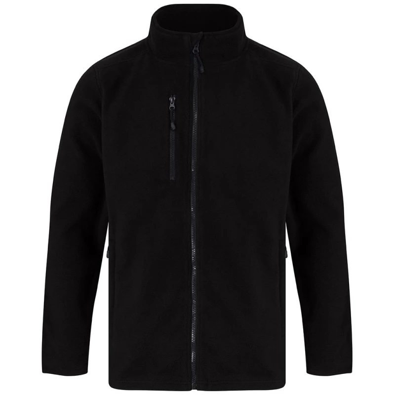 Image of Henbury Mens Polyester Fleece Jacket in Black Size: XS Black Male XS