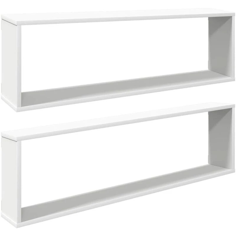 Image of VIDAXL Vidaxl - Wall Cube Shelf 2 pcs White 100x15x30cm Engineered Wood 8720286594971