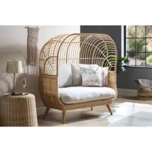 Image of Desser Cocoon Rattan Sofa In Smooth Beige