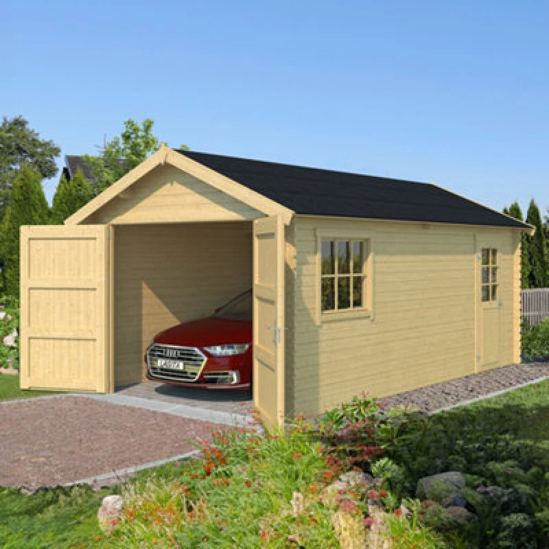 Image of Lasita Maja Lasita Osland Dillon 540 Wooden Garage - 5.4M X 3M - Log Cabin Garage