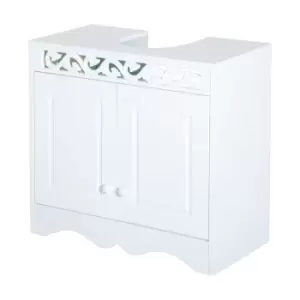 Image of HOMCOM Sink Cabinet, Basin Bathroom Cupboard, Shelf Storage Unit - White