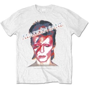Image of David Bowie - Aladdin Sane Unisex Medium T-Shirt - White