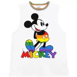Image of Cakeworthy Rainbow Mickey Drop Sleeve Tank - S