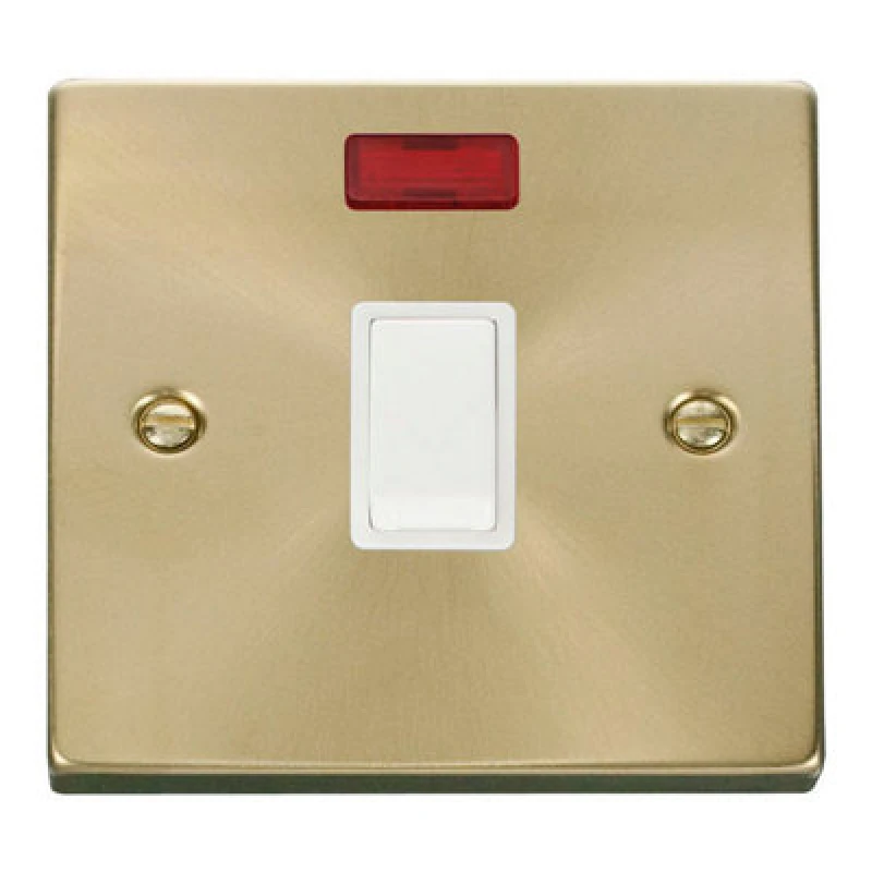 Image of SE Home Satin / Brushed Brass 1 Gang 20A DP Switch With Neon Gold unisex