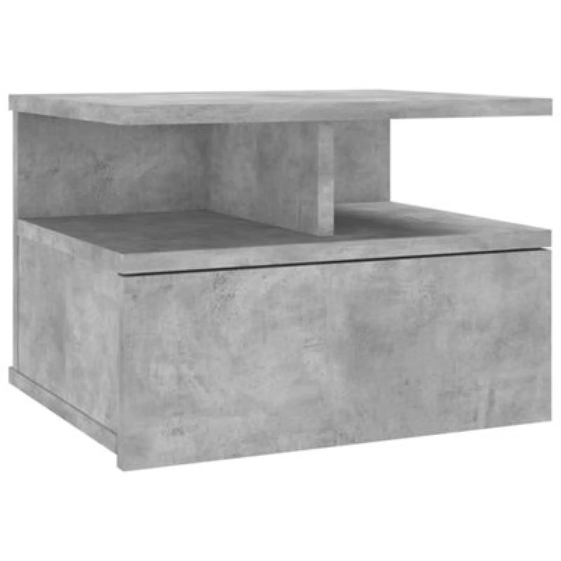 Image of Floating Nightstand Concrete Grey 40x31x27cm Chipboard