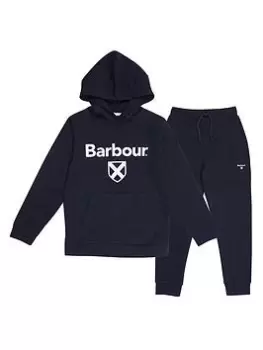 Image of Barbour Boys Oscar Hoodie Tracksuit - Navy, Size Age: 6-7 Years