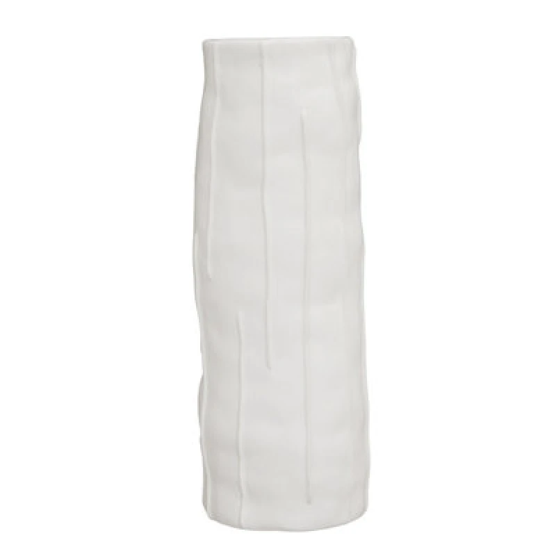 Image of Orsina Traditional Stoneware White Large Vase, Versatile Flower Vase, Compact And Lightweight Vase For Flowers