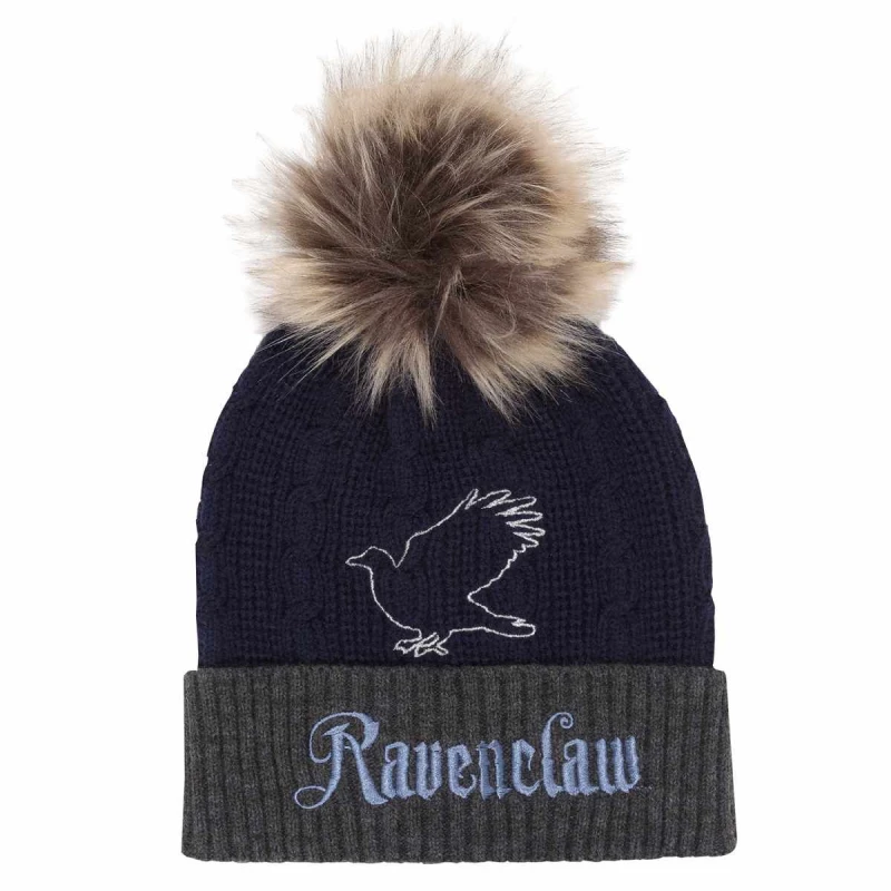 Image of Harry Potter Ravenclaw Pom Pom Beanie Navy unisex