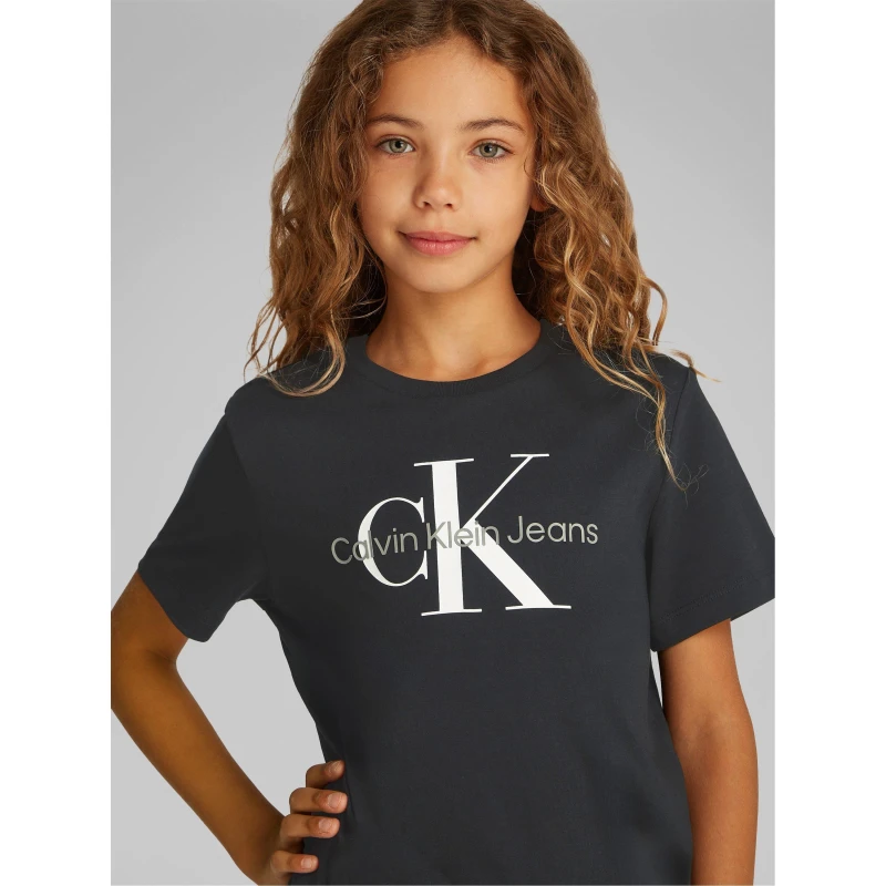 Image of Calvin Klein Jeans Monogram T Shirt Junior - Black 9 - 10 Years