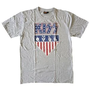Image of KISS - Stars And Stripes Unisex Medium T-Shirt - Grey