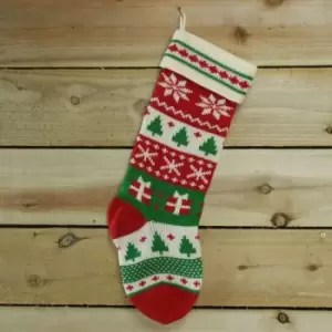 Image of 50cm Knitted Christmas Stocking Decoration Parcels design