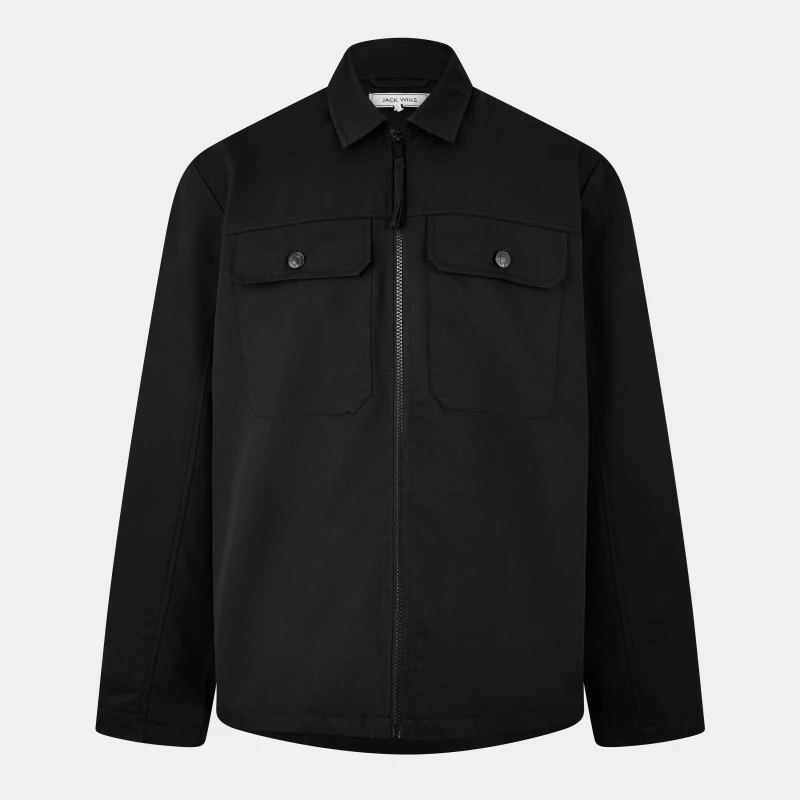 Image of Jack Wills Mens Shire Utility Overshirt Black male XS