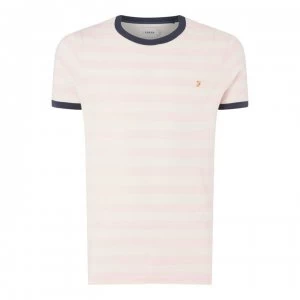 Image of Farah Vintage Belgrave Striped T Shirt - Pink Haze 697