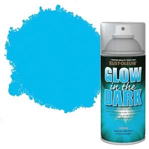 Image of Rust-Oleum Glow in the dark Aqua Matt Multi-surface Spray Paint 150ml