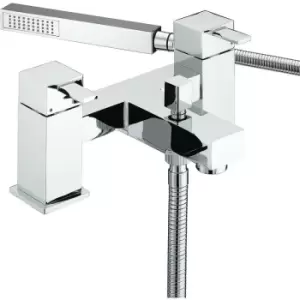 Image of Qd bsm c Quadrato Pillar Square Bath Shower Mixer Tap Chrome - Bristan