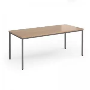 Image of Flexi 25 rectangular table with graphite frame 1800mm x 800mm - beech
